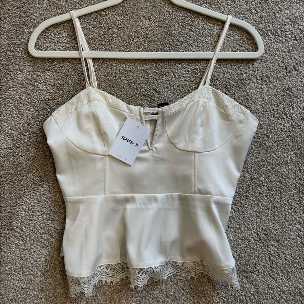 Forever 21 Ivory Lace Cami Top